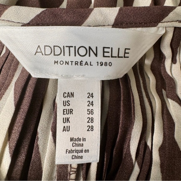 Addition Elle Zebra Animal Print Pleated Sleeveless Midi Dress A-Line Size 24 - Picture 11 of 12